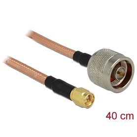Delock Antenna Cable N Plug  SMA Plug RG-142 400 mm low loss
