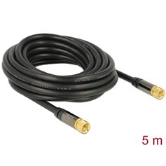Delock Antenna cable F Plug > F Plug RG-6/U 5 m black