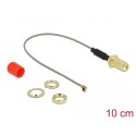 Delock Antenna Cable SMA jack bulkhead ferrite core to MHF® I plug 1.13 10 cm thread length 10 mm