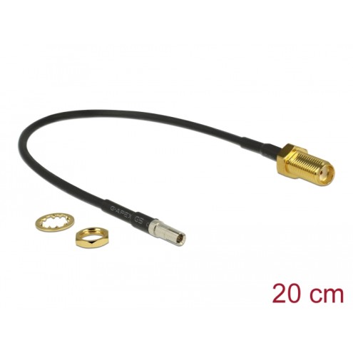 Delock Antenna Cable SMA jack bulkhead > TS-9 plug RG-174 20 cm black