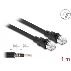 Delock Network cable RJ45 Cat.6A F/UTP with inner metal sheath 1 m
