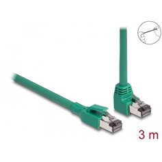 Delock RJ45 Network Cable PROFINET SF/UTP 90° angled 3 m green