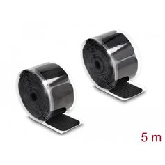 Delock Hook-and-loop pad on roll self-adhesive 45 x 50 mm - length 5 m black
