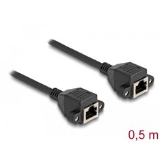 Delock RJ50 Extension Cable female to female S/FTP 0.5 m black