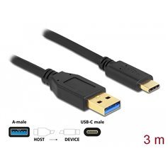 Delock SuperSpeed USB (USB 3.2 Gen 2) Cable Type-A to USB Type-C™ 3 m