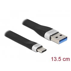 Delock USB 3.2 Gen 1 FPC Flat Ribbon Cable USB Type-A to USB Type-C™ 13.5 cm PD 3 A