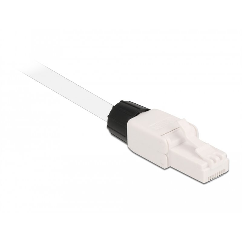 2 Pezzi. Connettore plug RJ45 maschio Cat.6 bianco montaggio senza attrezzi