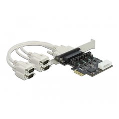 Delock PCI Express Card to 4 x Serial RS-232 with voltage supply 5 V / 12 V