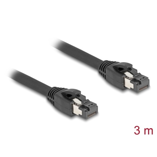 Delock RJ45 Network Cable Cat.8.1 S/FTP 3 m up to 40 Gbps black