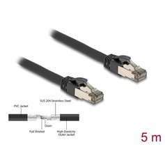 Delock RJ45 Network Cable Cat.6A U/FTP ultra flexible with inner metal jacket 5 m black