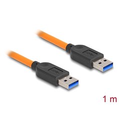 Delock USB 5 Gbps Cable USB Type-A male to USB Type-A male for tethered shooting 1 m orange