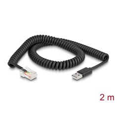 Delock RJ50 to USB 2.0 Type-A Coiled Cable 2 m