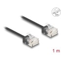 Delock RJ45 Network Cable Cat.6 UTP Ultra Slim 1 m black with short plugs