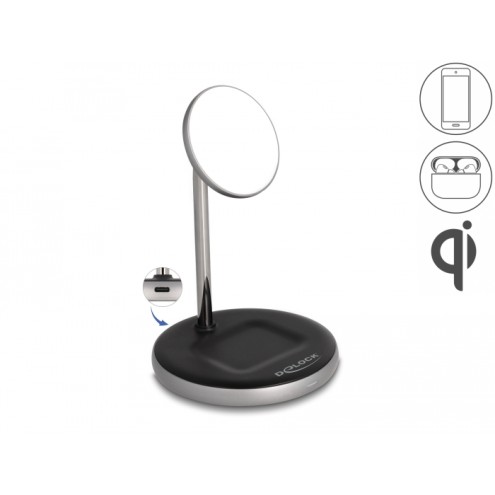 Delock Wireless Charger 2 in 1 with 5 W / 7.5 W / 10 W / 15 W - Qi